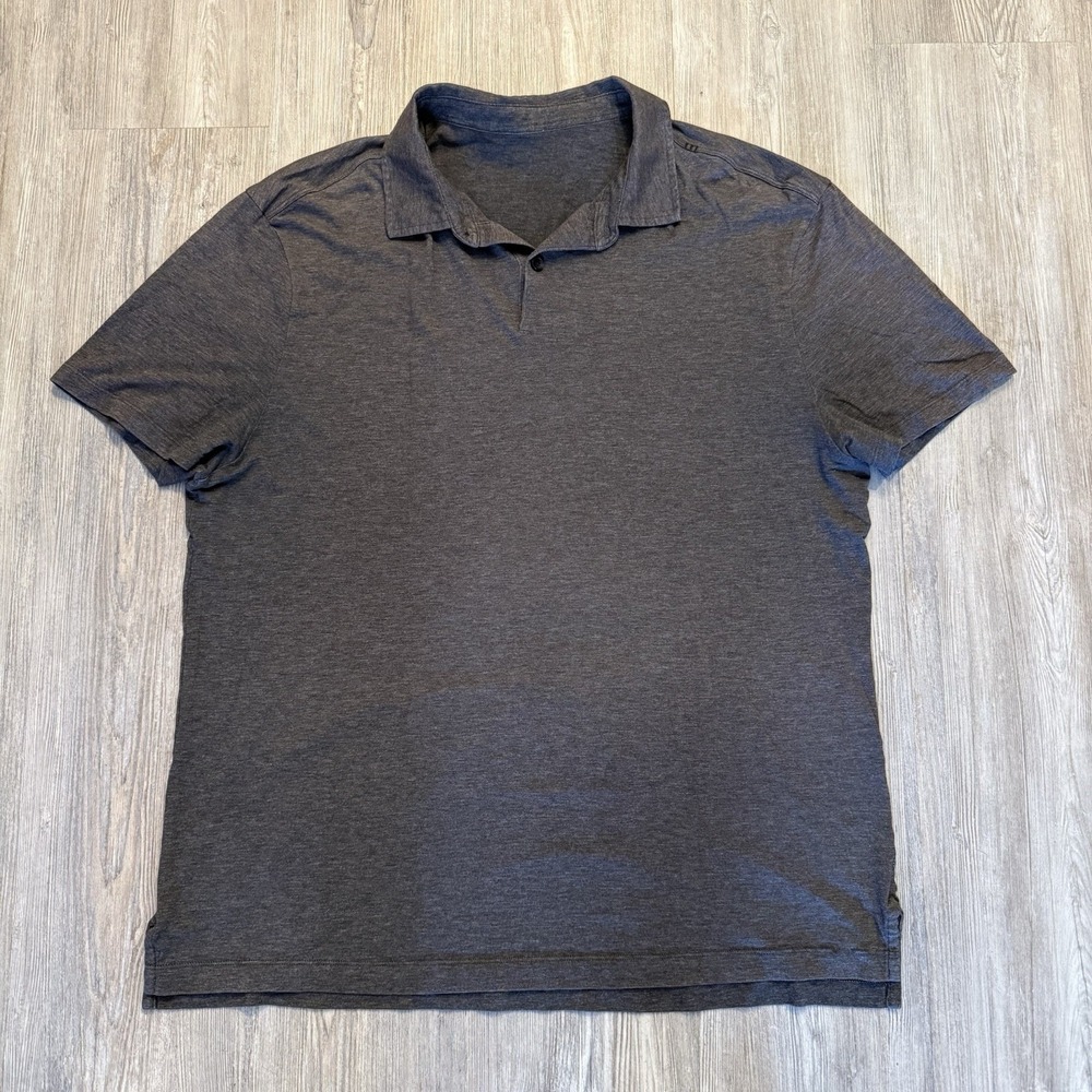Lululemon Men's XL Gray Stretch Athletic Polo Shirt - Picture 1 of 4